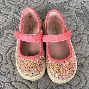 Harper Canyon Pink Glitter Mary Jane Shoes with Multicolor Sparkle